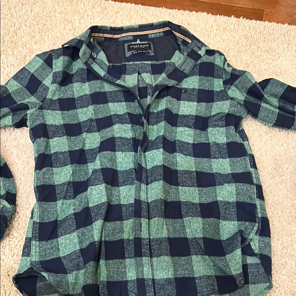 Ralph Lauren Kids Green and Navy Plaid Shirt